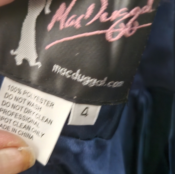 Mac Duggal Embellished Illusion Long Sleeve A Line Gown Navy Sz 4 NWT a11121 - Picture 12 of 14